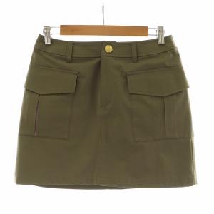 GOLF OR DIE 台形スカート ミニ ロゴワッペン L カーキ