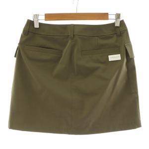 MARK&LONA GOLF OR DIE 台形スカート ミニ ロゴワッペン L カーキ