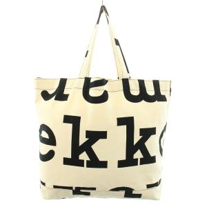 marimekko アーケラロゴバッグ AHKERA LOGO BAG トートバッグ キャンバス ロゴプリント 白 ホワイト 黒 ブラック