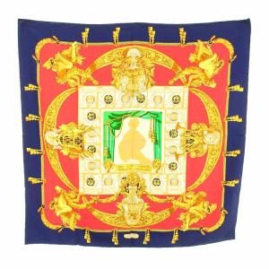 HERMES カレ90 シャルル ガルニエへの賛辞 HOMMAGE A CHARLES スカーフ 絹 シルク 紺 ネイビー