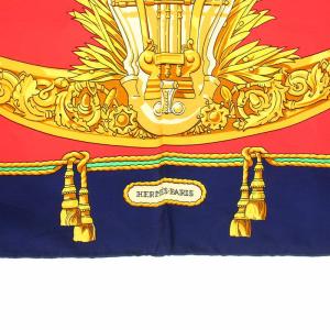 HERMES カレ90 シャルル ガルニエへの賛辞 HOMMAGE A CHARLES スカーフ 絹 シルク 紺 ネイビー