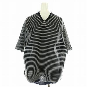 JUNYA WATANABE コムデギャルソン AD2018 ニット カットソー クルーネック 半袖 ボーダー プリーツ ラグランスリーブ