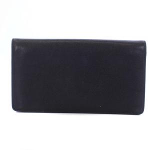 CHANEL 長財布 二つ折り ココボタン ココマーク レザー 黒 ブラック 10番台