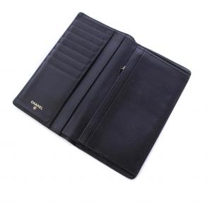 CHANEL 長財布 二つ折り ココボタン ココマーク レザー 黒 ブラック 10番台