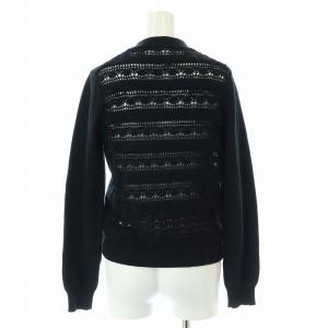 COMME des GARCONS ニットカーディガン 長袖 Vネック かぎ編み F 黒 ブラック /BB