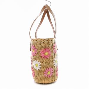 TOCCA かごバッグ トートバック 花刺繍 フラワーモチーフ 鞄 ベージュ /MM