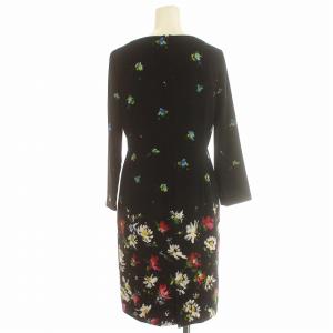 Diagram GRACE CONTINENTAL ワンピース 花柄 七分袖 ひざ丈 36 S 黒 ブラック