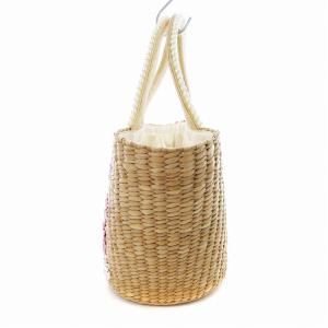 TOCCA かごバッグ ハンドバック 鞄 花柄 パール装飾 ベージュ