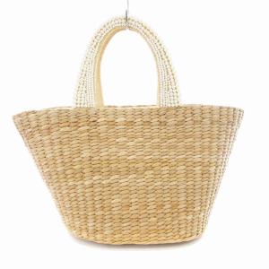 TOCCA かごバッグ ハンドバック 鞄 花柄 パール装飾 ベージュ