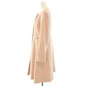 TOCCA ガトー GATEAU コート ノーカラーコート アウター ロゴプレート ウール 6 XL ピンクベージュ