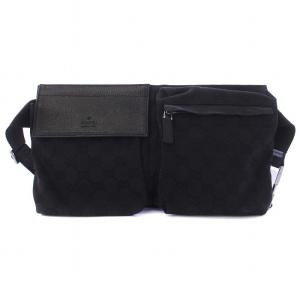 GUCCI GGキャンバス ウエストバッグ ブラック 28566