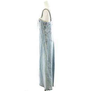 DIESEL DE-FYONA デニムワンピース サロペット ロング丈 M 水色 ライトブルー /AN11
