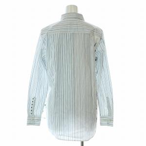 PAUL SMITH ストライプウィズカートゥーンバニーシャツ ブラウス 長袖 レギュラーカラー ドット柄 38 M 水色 ライトブルー 白 ホワイト