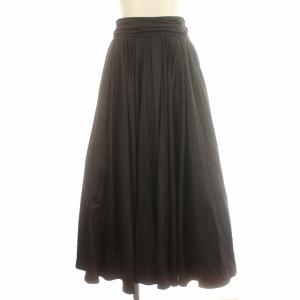 21AW バックリボンチンツフレアスカート スカート ロング 0 S 黒 ブラック /G