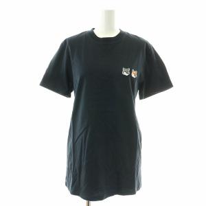 フォックスヘッド Tシャツ カットソー 半袖 クルーネック ロゴ刺繍 S チャコールグレー /NW25