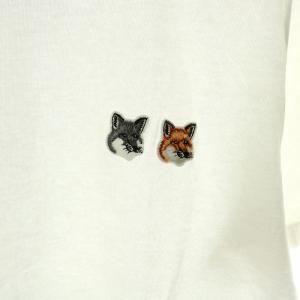 Maison Kitsuné フォックスヘッド Tシャツ カットソー 半袖 クルーネック ロゴ刺繍 M 白 ホワイト /NW9