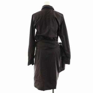 Max Mara シャツワンピース ミモレ ロング 長袖 42 L 茶 ブラウン