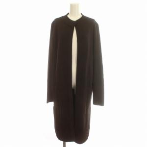 カーディガン ニット ウール ロング M 茶 ブラウン