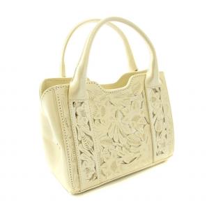 CARVING TRIBES スクエアボストンバッグ SquareBoston BAG ハンドバッグ レザー 白 ホワイト