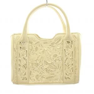 CARVING TRIBES スクエアボストンバッグ SquareBoston BAG ハンドバッグ レザー 白 ホワイト