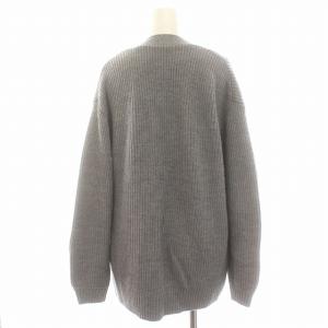 Grace Class 23AW カーディガン ウール リブニット ビジューエンブレム ラインストーン 36 S グレー
