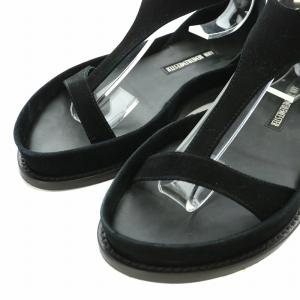 ANN DEMEULEMEESTER サンダル スエード フラット Tストラップ 35 22.5cm 黒 ブラック /NW36