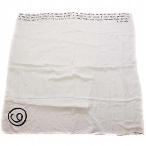 21SS スカーフ ストール レーヨン ロゴ プリント 白 ホワイト S62TF0023