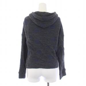 Yohji Yamamoto +NOIR カーディガン 長袖 フード ドット柄 ウール 2 M グレー 紺 ネイビー NK-T35-192