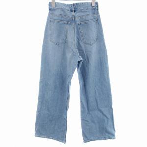 SNIDEL 23SS ダブルタックデニムワイドパンツ ジーンズ ハイウエスト 0 S 水色 SWFP231187