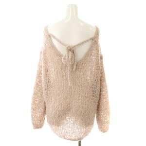 SNIDEL 24SS ペーパーヤーンプルオーバー ニット セーター リボン 長袖 0 S ピンク
