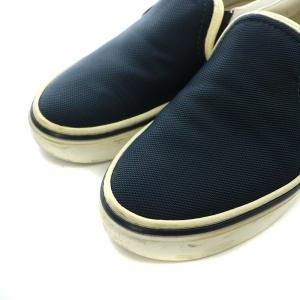 Salvatore Ferragamo スリッポン スニーカー シューズ レザー スエード 7 25.0cm 紺 ネイビー 白 ホワイト /NW38