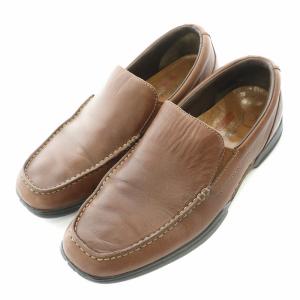 NIKE AIR スリッポン ローカットシューズ スクエアトゥ レザー US7 24.5cm 茶 ブラウン