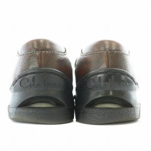 COLE HAAN スリッポン ローファー シューズ スクエアトゥ ローヒール レザー US8 25.5cm 茶 ブラウン