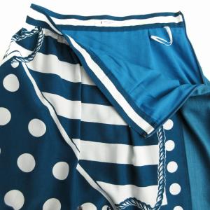 EPOCA フレアスカート ミモレ ロング 総柄 38 M 青 ブルー 白 ホワイト