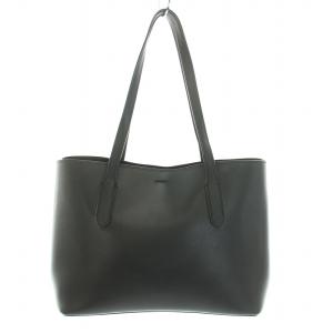 COACH アベニュー AVENUE トートバッグ ハンドバッグ レザー ロゴプレートチャーム 黒 ブラック ゴールド F48733