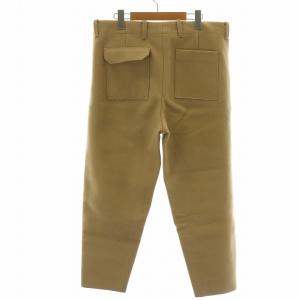 SUNSEA メルトンカットオフパンツ スラックス テーパード クロップド ウール 2 M ベージュ