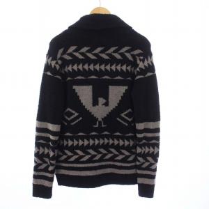 BAREFOOT DREAMS カーディガン ショールカラー フリース ボア ネイティブ柄 S 黒 ブラック グレー