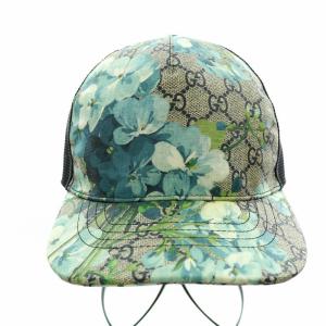 GUCCI GGブルームス キャップ 花柄 L ブルー ベージュ ブラック