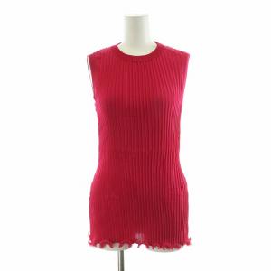 カットソー ノースリーブ ストレッチ チュニック プリーツ S ピンク /NQ