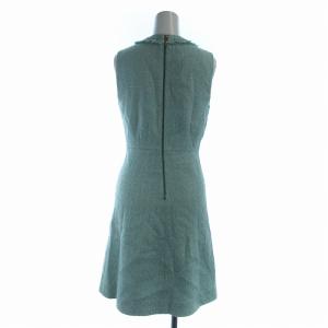 kate spade new york ツイードワンピース ノースリーブ ひざ丈 緑 グリーン NJMU4484 /EE