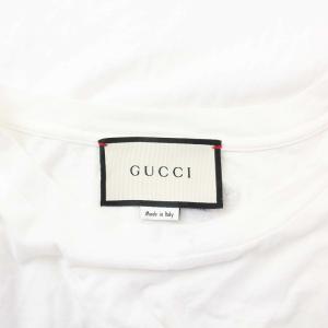 GUCCI Tシャツ カットソー 半袖 ヴィンテージロゴ 刺繍 ダメージ加工 XS 白 ホワイト