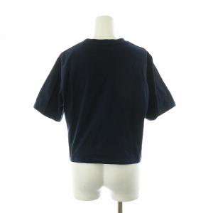 A.P.C. Tシャツ カットソー 半袖 ショート丈 ロゴプリント S 紺 ネイビー