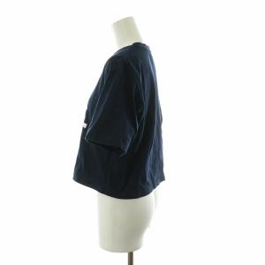 A.P.C. Tシャツ カットソー 半袖 ショート丈 ロゴプリント S 紺 ネイビー
