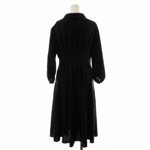 ANAYI 22SS シャツワンピース ロング丈 7分袖 34 XS 黒 ブラック