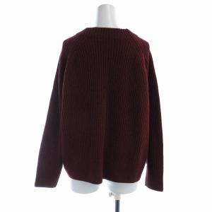 23区 リブニット セーター ウール 長袖 モックネック プルオーバー 48 XL 赤 レッド