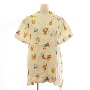 gelato pique アルファベットアニマル セットアップ 上下 シャツ 半袖 ロングパンツ ルームウェア パジャマ F 白 ホワイト PWFT191208