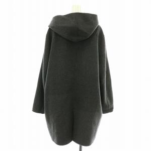 23区 コート ミドル シングル フード アンゴラ混 大きいサイズ 48 XXXL グレー 黒 ブラック