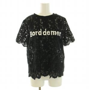 Diagram GRACE CONTINENTAL 22SS レースロゴトップス カットソー 半袖 刺繍 38 M 黒 ブラック