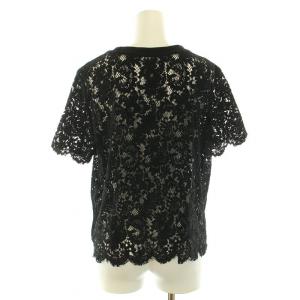 Diagram GRACE CONTINENTAL 22SS レースロゴトップス カットソー 半袖 刺繍 38 M 黒 ブラック