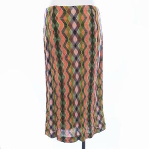 MISSONI タイトスカート ひざ丈 イタリア製 総柄 44 L マルチカラー